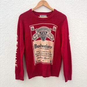 Vintage Style Budweiser Graphic Crewneck Sweater